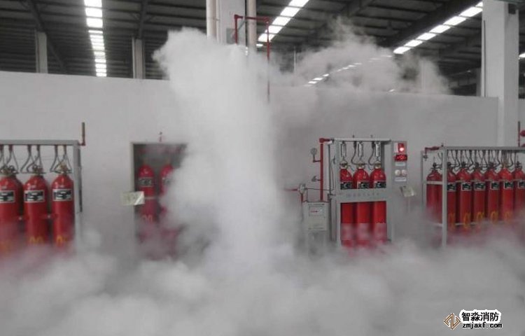  七氟丙烷滅火設備試噴現場圖